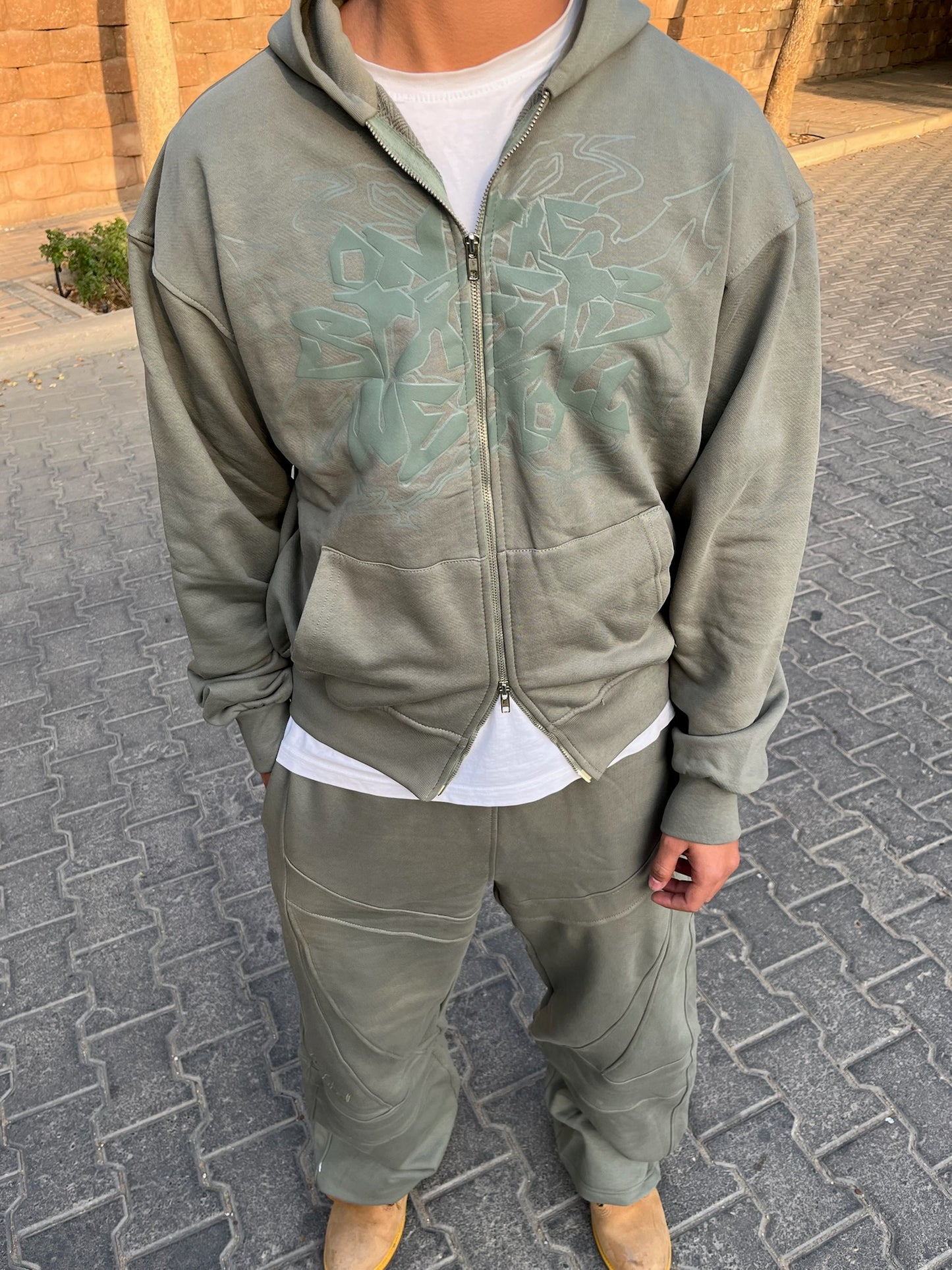 Olive Green On the street Zip-Up