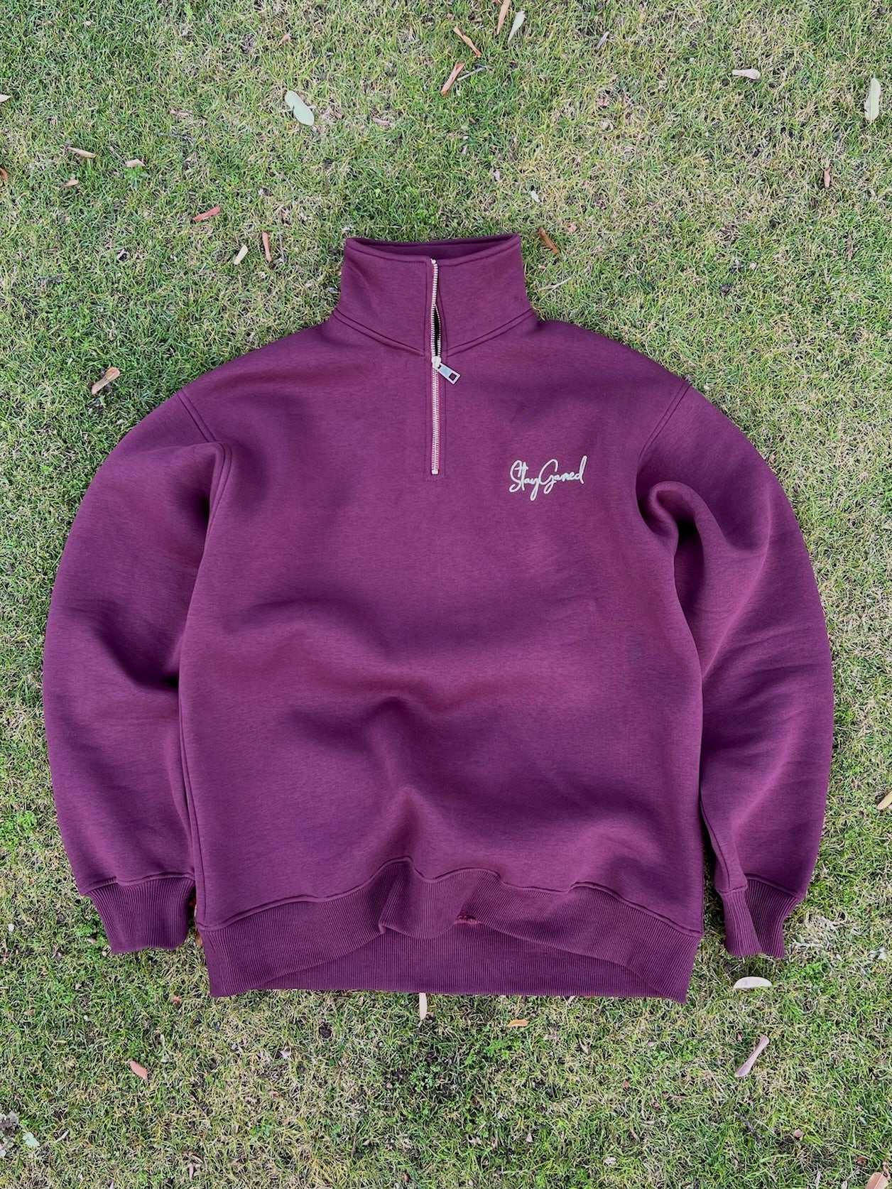Dark burgandy Half-Zip Sweater