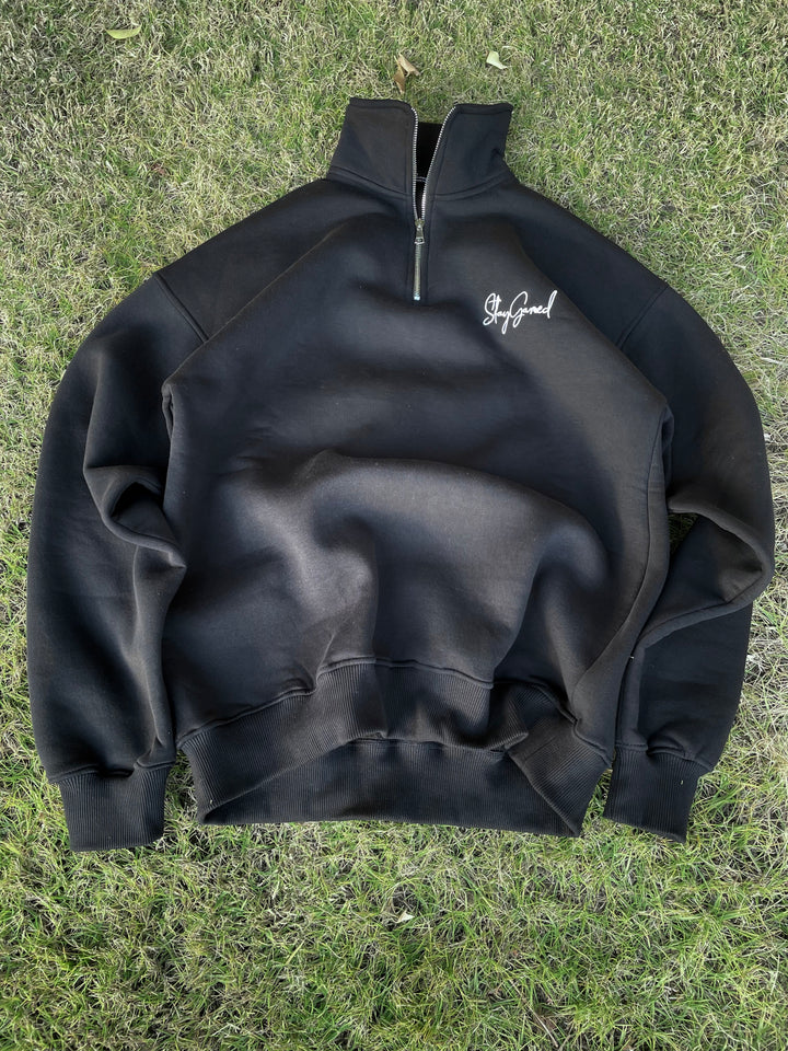 Black Half-Zip Sweater