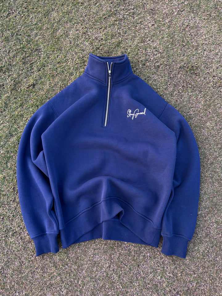 Navy Half-Zip Sweater