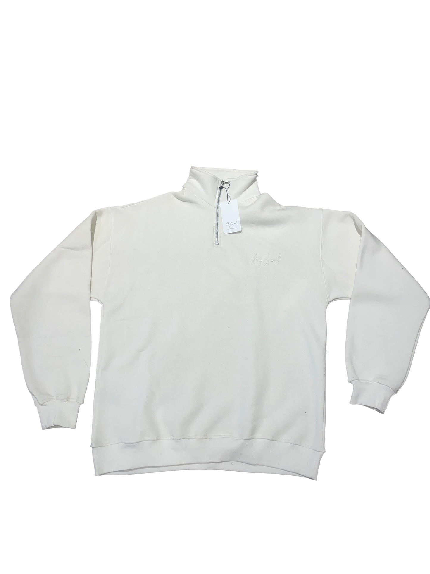 Off White Half-Zip Sweater